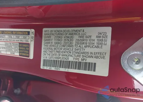 2023 Acura Rdx Technology Package from USA, damaged, VIN 5J8TC1H56PL003425